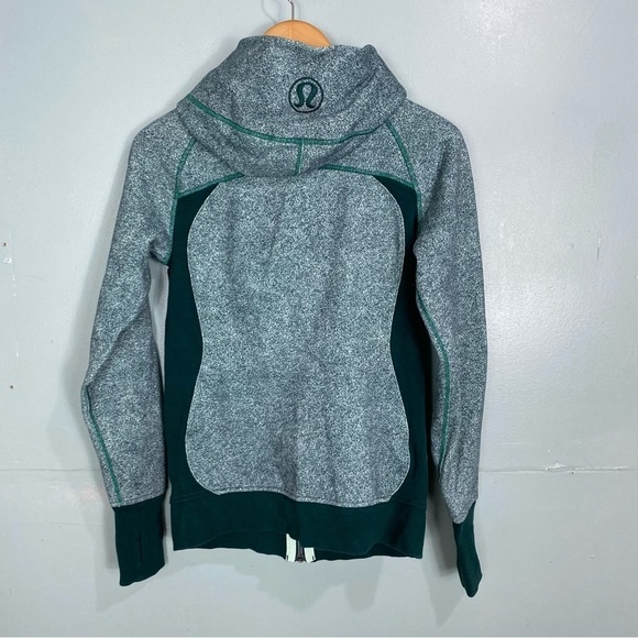 Lululemon Green Scuba Hoodie Sweater Zip Up Sz 6 - Picture 4 of 6